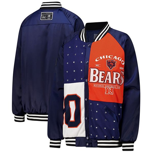 Женская оверсайз куртка-бомбер Gameday Couture с стразами Chicago Bears Gameday Couture