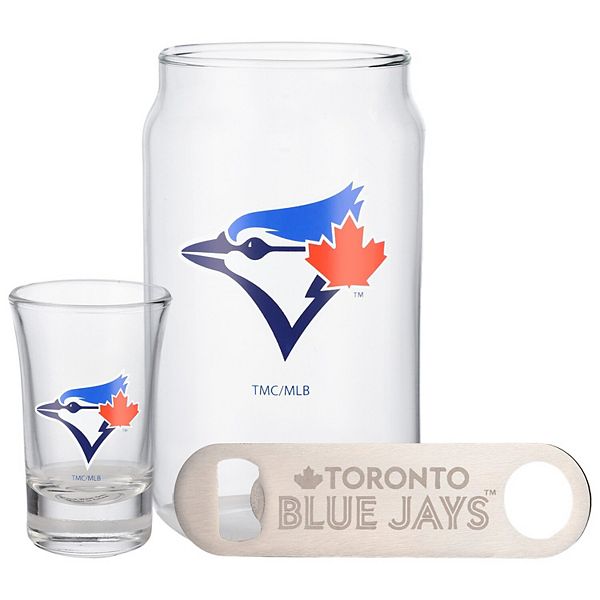 The Memory Company Toronto Blue Jays Three-Pack Beer Glass, 2oz. Shot Glass & Bottle Opener Set The Memory Company