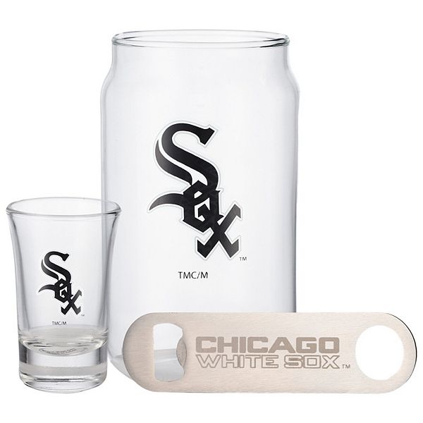 The Memory Company Chicago White Sox Three-Pack Beer Glass, 2oz. Shot Glass & Bottle Opener Set The Memory Company