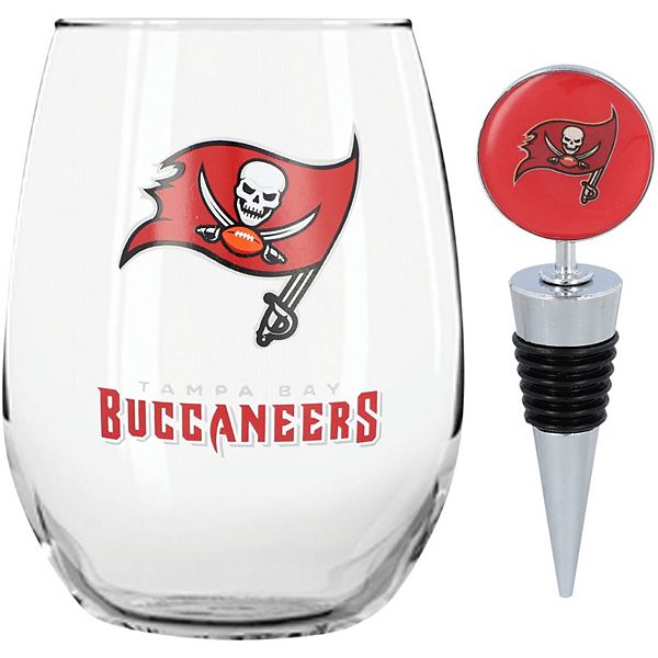 The Memory Company Tampa Bay Buccaneers 15oz. Stemless Tumbler With Wine Bottle Stopper The Memory Company