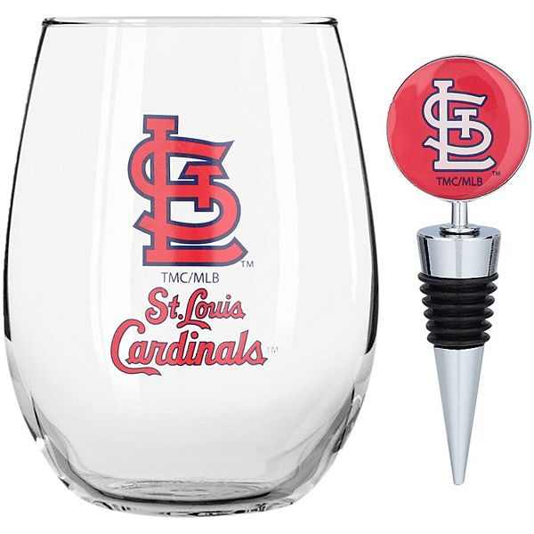 The Memory Company St. Louis Cardinals 15oz. Stemless Tumbler With Wine Bottle Stopper The Memory Company