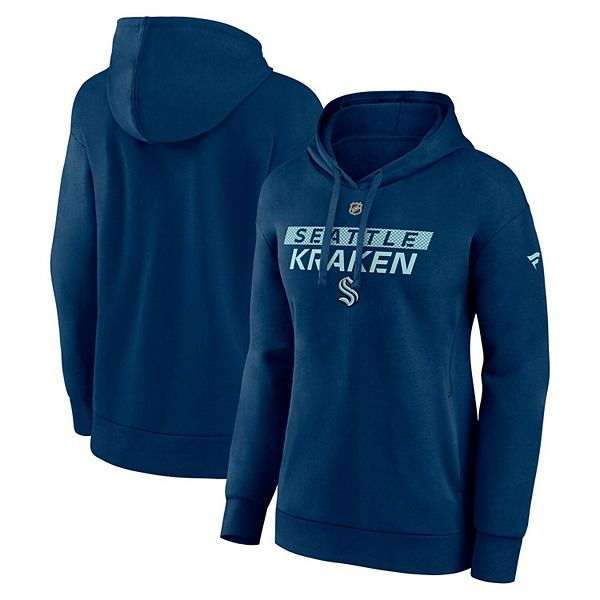 Женская Футболка Fanatics Navy Seattle Kraken Authentic Pro Core Primary Fleece Pullover Hoodie Fanatics