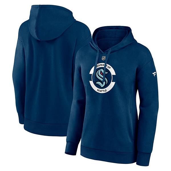 Женская Футболка Fanatics Темно-синяя Seattle Kraken Authentic Pro Core Secondary Fleece Pullover Hoodie Fanatics