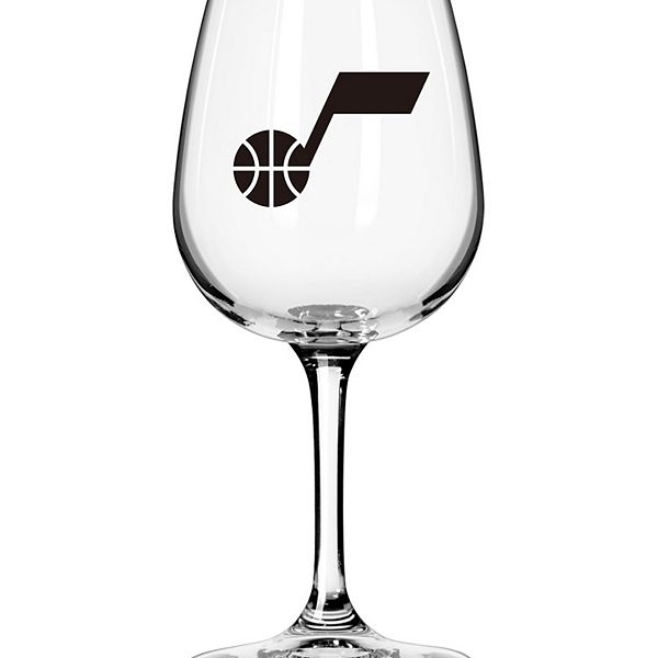 Utah Jazz Logo 12oz. Stemmed Wine Glass Logo Brand