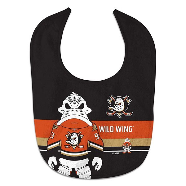 Слюнявчик для новорожденного Anaheim Ducks Wild Wing All-Pro, 100% хлопок, яркий дизайн, удобная застежка Wincraft