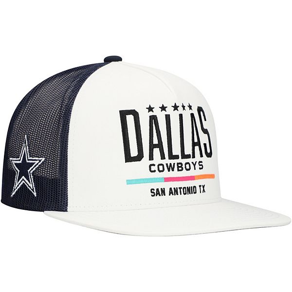 Мужская кепка-тракер Dallas Cowboys San Antonio с застежкой Snapback, в бело-синем исполнении и высокой короной Hooey