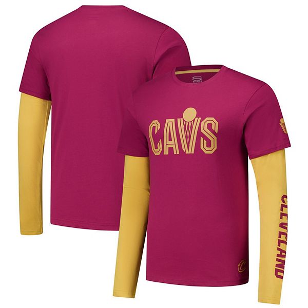 Унисекс Футболка Stadium Essentials Wine Cleveland Cavaliers Spectator Twofer с длинным рукавом Stadium Essentials