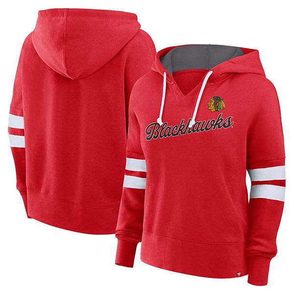 Женская Футболка Fanatics Красная Chicago Blackhawks Seize Fleece Pullover Hoodie Fanatics