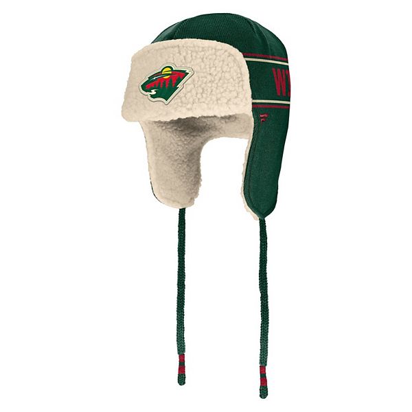 Кепка и бейсболка Fanatics Зимняя шапка Minnesota Wild Heritage Brawler Alpine Vintage Knit Trapper Fanatics