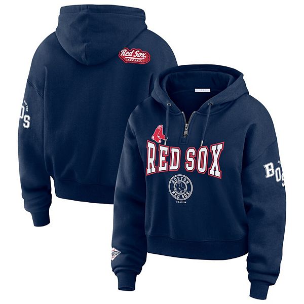 Женское худи с нашивками Boston Red Sox и передней молнией от WEAR by Erin Andrews WEAR by Erin Andrews