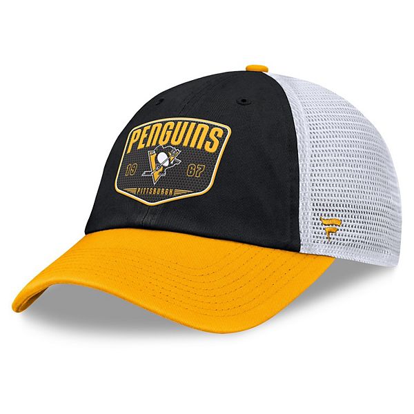 Кепка Fanatics Черная Pittsburgh Penguins Fundamental One-Time Trucker Регулируемая Fanatics