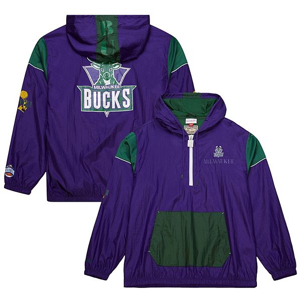 Унисекс Ветровка Mitchell & Ness Milwaukee Bucks Hardwood Classics Team OG 3.0 Anorak 1/2-Зип Mitchell & Ness