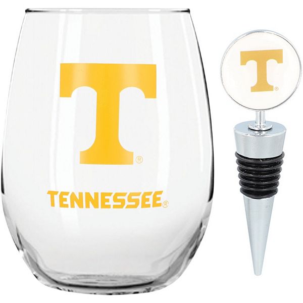 The Memory Company Tennessee Volunteers 15oz. Stemless Tumbler With Wine Bottle Stopper The Memory Company