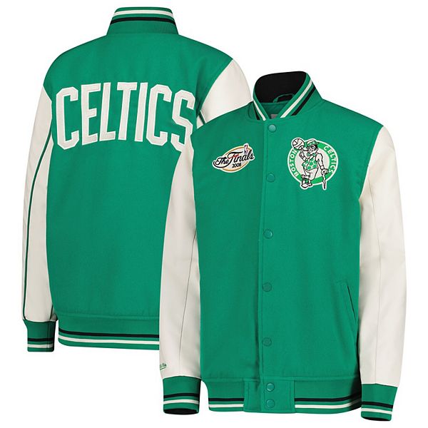 Детская Ветровка Mitchell & Ness Kelly Green Boston Celtics Varsity Team Full-Snap Jacket Mitchell & Ness