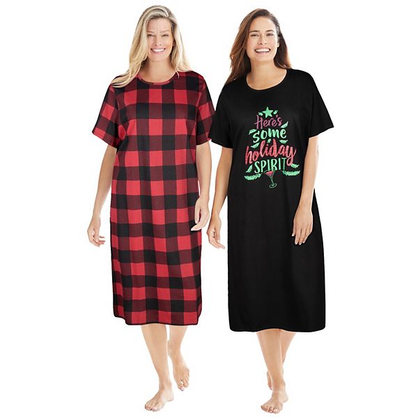 Dreams & Co. Women's Plus Size 2-Pack Long Sleepshirts Dreams & Co.