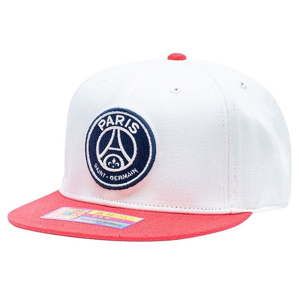 Кепка Snapback Paris Saint-Germain Evolve бело-красная, 100% полиэстер, высокая корона Fan Ink