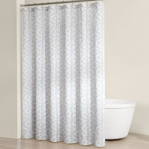 Lush Decor Doreen Delicate Floral Textured Linen Shower Curtain Lush Décor