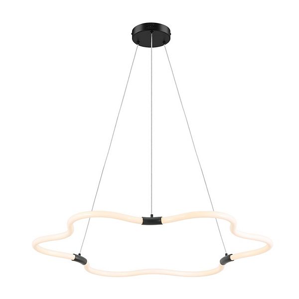 Nuvola Contemporary Minimalist Metal/Acrylic Adjustable Dimmable Cloud Integrated LED Chandelier Jonathan Y Designs