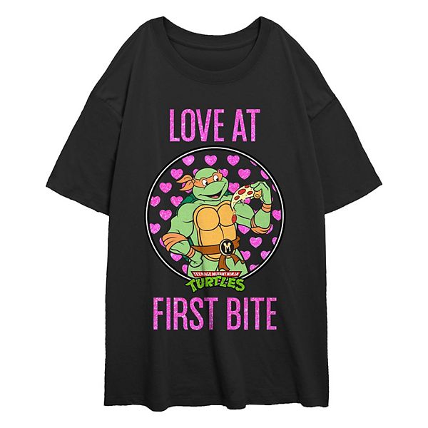 Juniors' Nickelodeon Teenage Mutant Ninja Turtles Michelangelo Love At First Bite Oversized Graphic Tee Nickelodeon