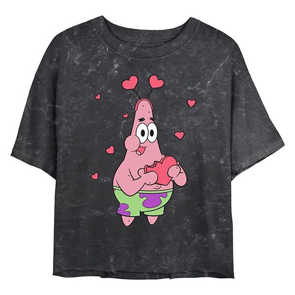 Juniors' Nickelodeon SpongeBob SquarePants Patrick Love Star Cropped Graphic Tee Nickelodeon