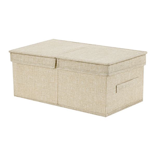 Fabric Storage Bin Cube with Lid and Handle for Shelves Closet, Collapsible Storage Basket REGALWOVEN