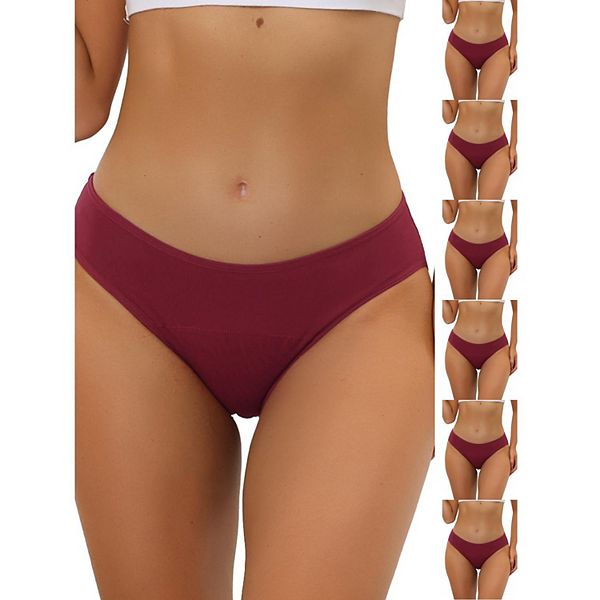 7 Packs Women's Period-Underwear Mid-Waistd Hipster Panties, Available in Plus Size INSPIRE CHIC