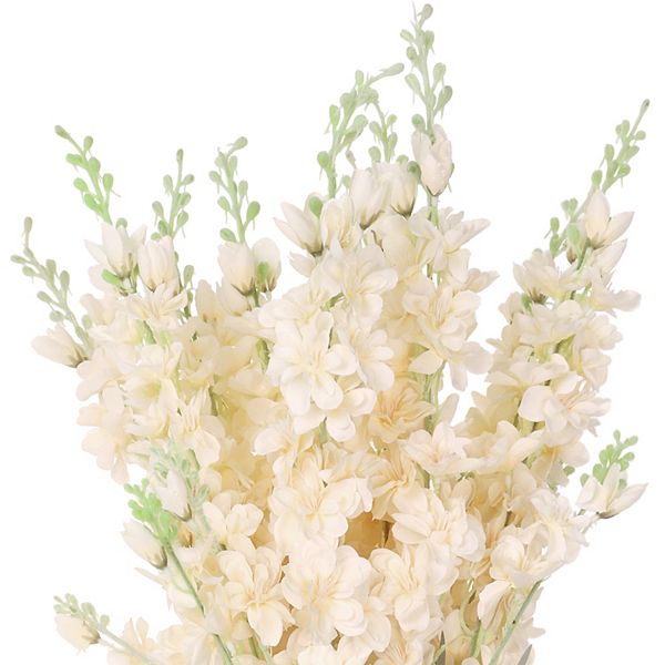 Delphinium Artificial Flowers 10 Pcs Silk Fake Larkspur Flower Long Stem Faux Bouquets 33.8" REGALWOVEN