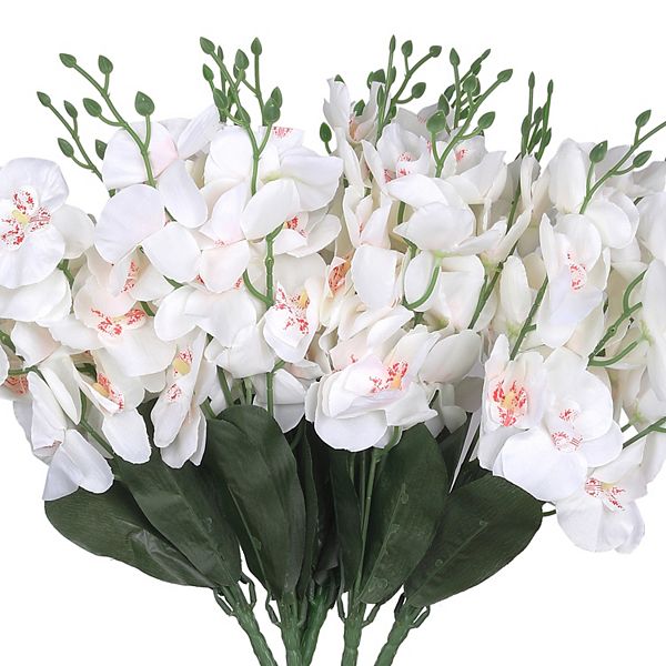 Artificial Phalaenopsis Flowers 6 Pcs Real Touch Orchids Flower Bouquets 16.1" REGALWOVEN