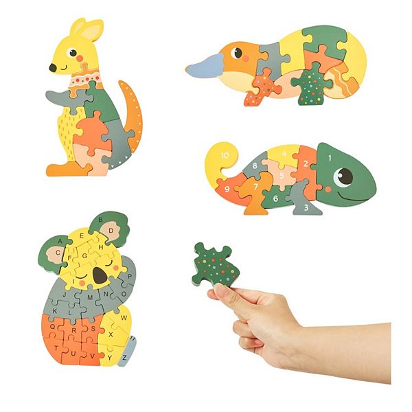 Wooden Coloured Animal Puzzle CHILDLIKE BEHAVIOR