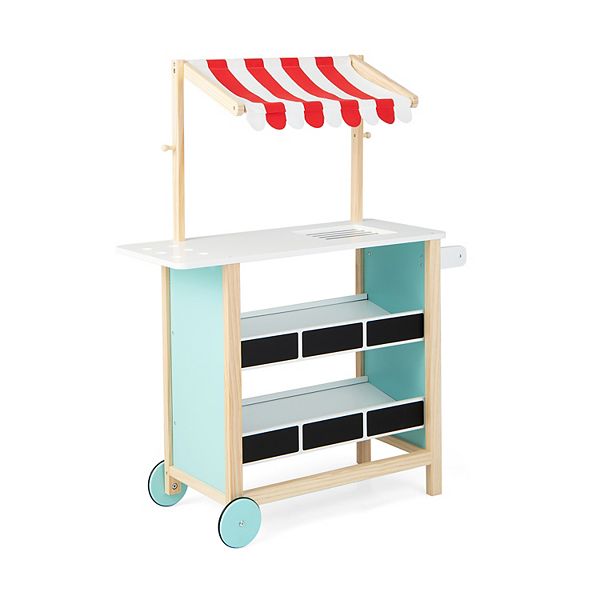 Kids Wooden Ice Cream Cart with Chalkboard and Storage GIVIMO