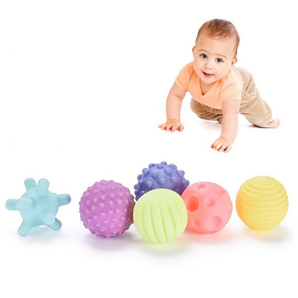 Sensory Balls For Babies - 6 Pack, Textured Multi Soft Ball Set Botabee