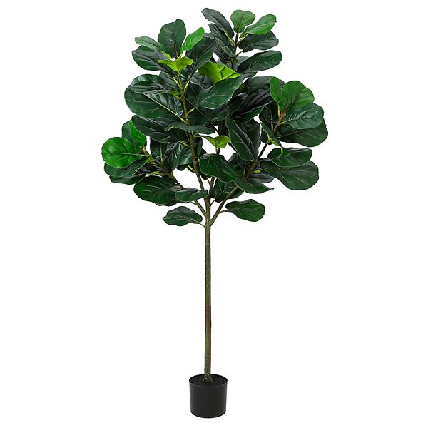 Artificial Fiddle Leaf Fig Tree, Faux Ficus Lyrata Plant with 62 Fiddle Leaves, for Indoor Outdoor GARVEE