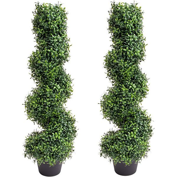 Artificial Boxwood Topiary Tree, for Indoor Outdoor Front Door Porch Garden Decor GARVEE