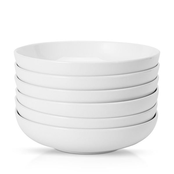 Large Pasta Bowls Set of 6, Shallow Wide Dinner Bowls, 8 inch GARVEE