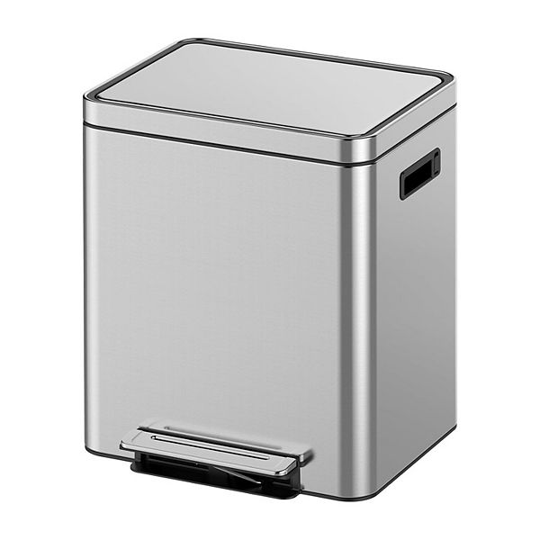 9.5 Gallon Dual Trash Can, Double Compartment Classified Garbage Can with Removable Inner Bucket GARVEE