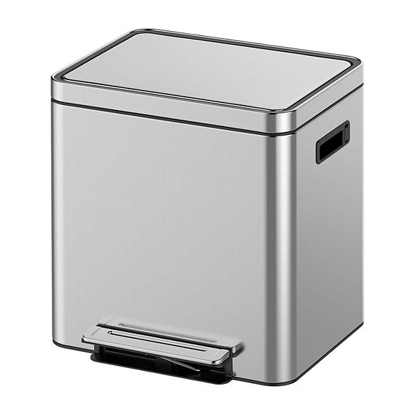 8 Gallon Dual Trash Can, Double Compartment Classified Garbage Can with Removable Inner Bucket GARVEE