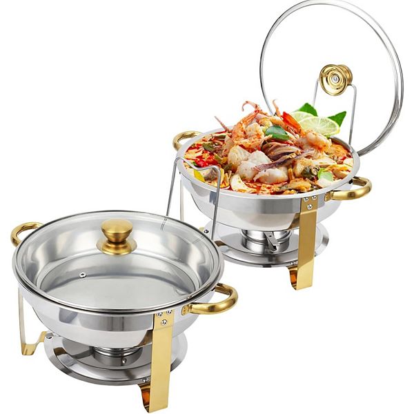 2 Pack Chafing Dish Buffet Set, 5QT Stainless Steel Chafer for Parties Wedding Banquet GARVEE