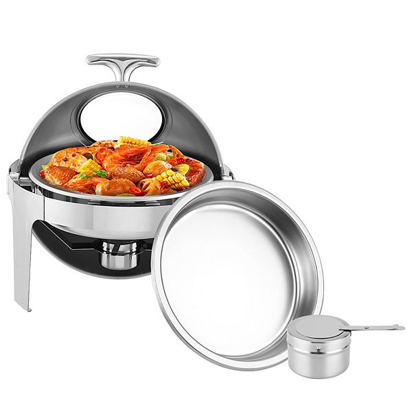 Chafing Dish Buffet Set, 6.8 QT Round with Viewing Lid GARVEE