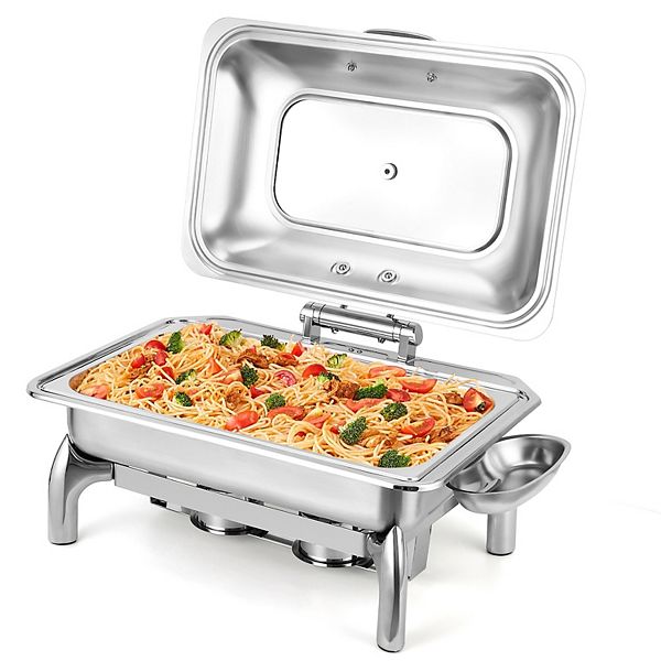 Chafing Dish Buffet Set, 9 Qt with Viewing Lid & Removable Base GARVEE