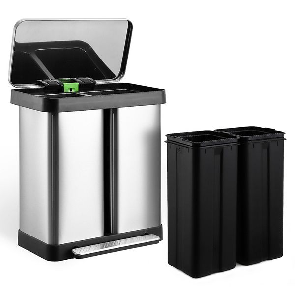 16 Gallon Trash Can, with 2 Removable Inner Buckets GARVEE