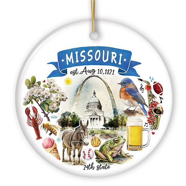 Artistic Missouri State Themes and Landmarks Christmas Ornament OrnamentallyYou