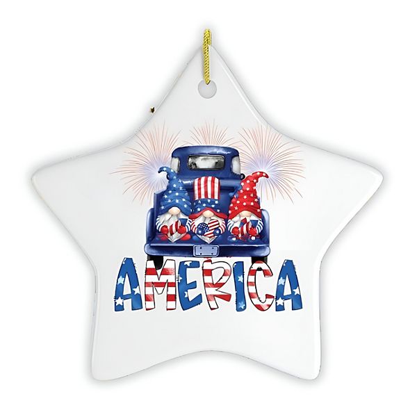 Patriotic America Gnome Ornament OrnamentallyYou