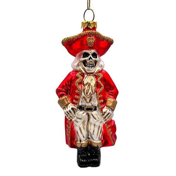 Spooky Pirate of the High Seas Glass Ornament, Creepy Halloween Tree Decoration OrnamentallyYou