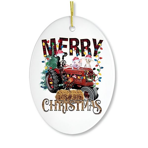 Merry Christmas Farm Animal Ornament OrnamentallyYou