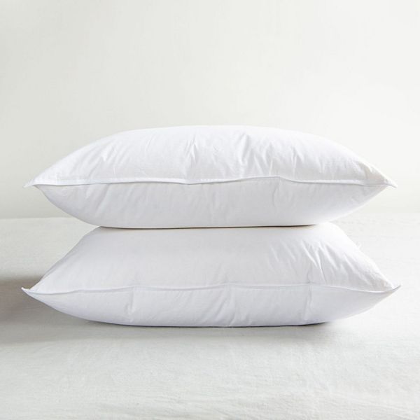 2 Pack Soft White Duck Feather & Down Bed Pillow Bokser Home