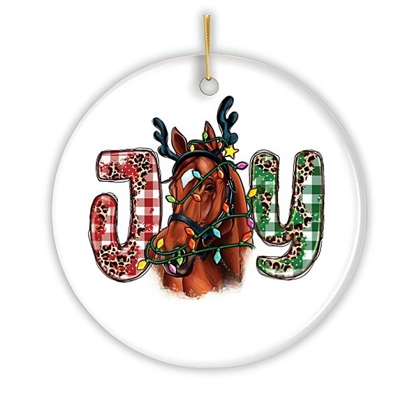 Joy Christmas Horse Holiday Ornament OrnamentallyYou