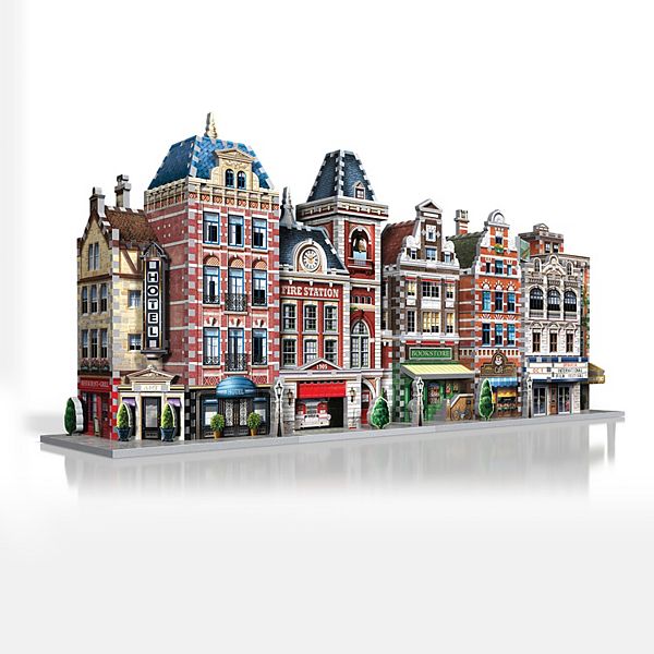 Wrebbit Urbania Collection - 4 3D Puzzles: Hotel, Cinema, Cafe, and Fire Station: 1165 Pcs Wrebbit