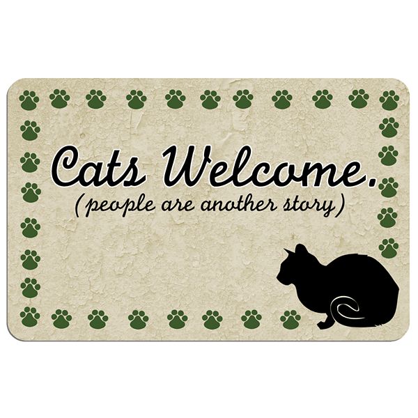 Paw-Print Cats Welcome Floor Mat Waterguard