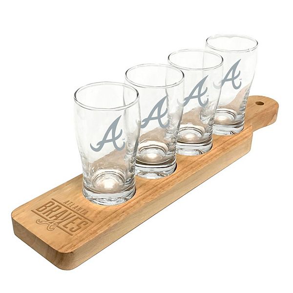 Atlanta Braves Four-Pack Beer Flight Glass Set Logo Brand