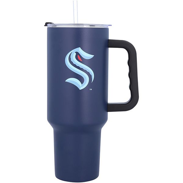 Seattle Kraken 40oz. Travel Tumbler with Handle Logo Brand